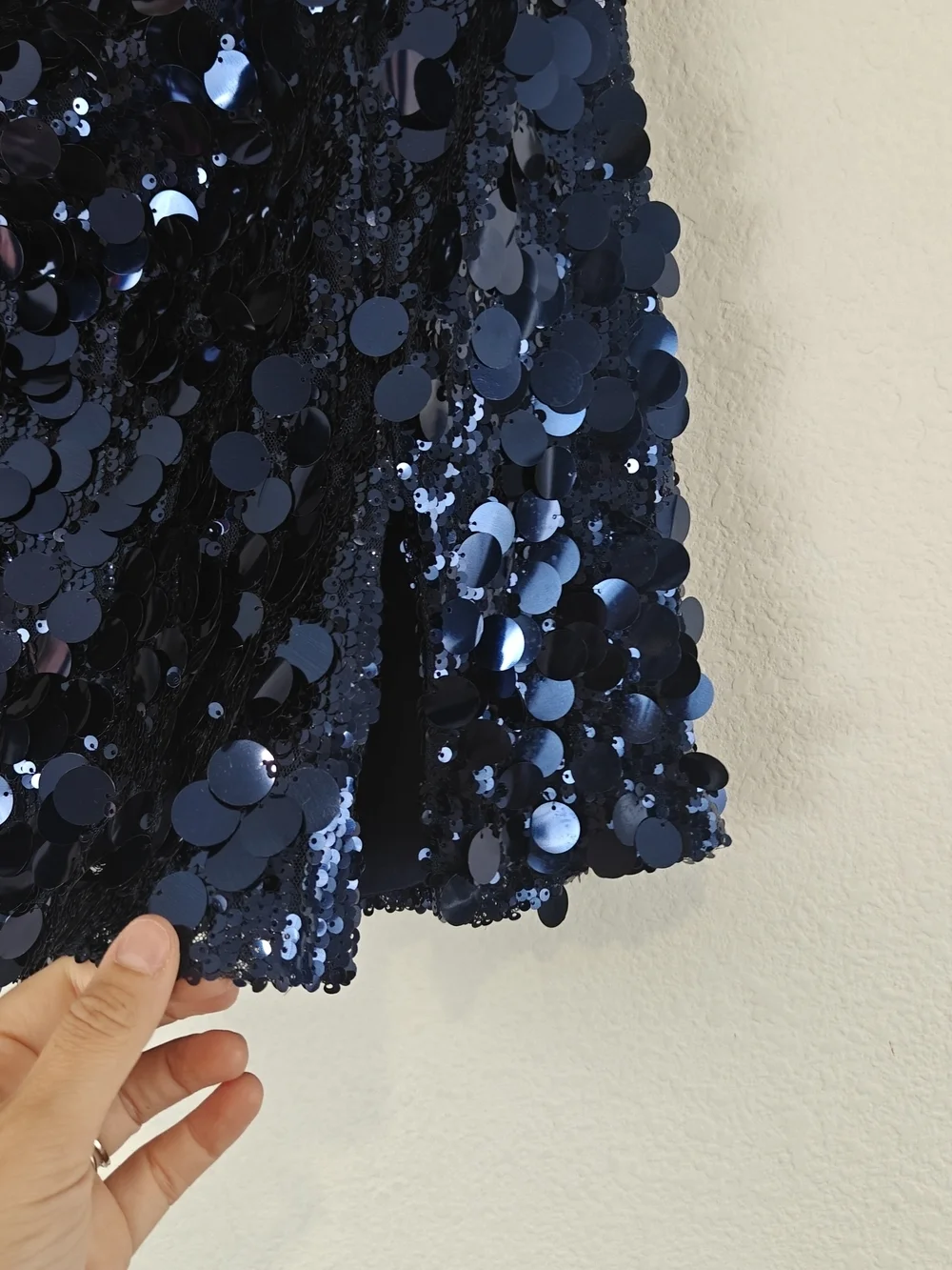 Sleek Amanda Uprichard Dale Seuqins Mini Skirt in Navy Blue Ink Size M, NWOT